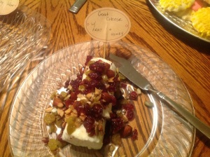 goat cheese with fruit and honey